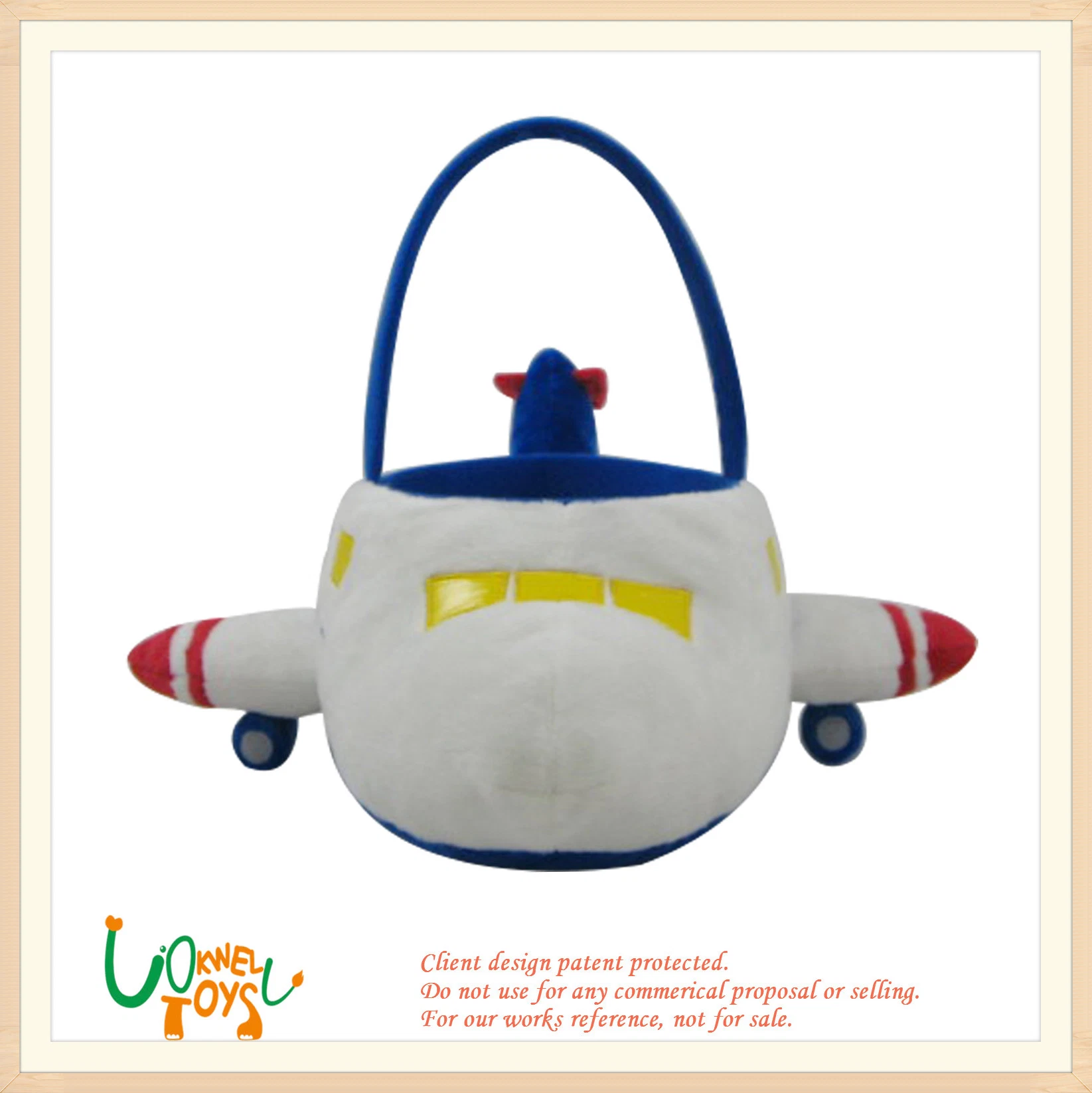Soft Plush Kids Children Airplane Basket Doll Toy