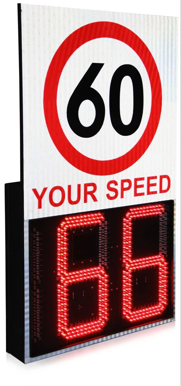 Measuring Electric Road Control Signs Solar LED Powered Radar Speed Limit Sign