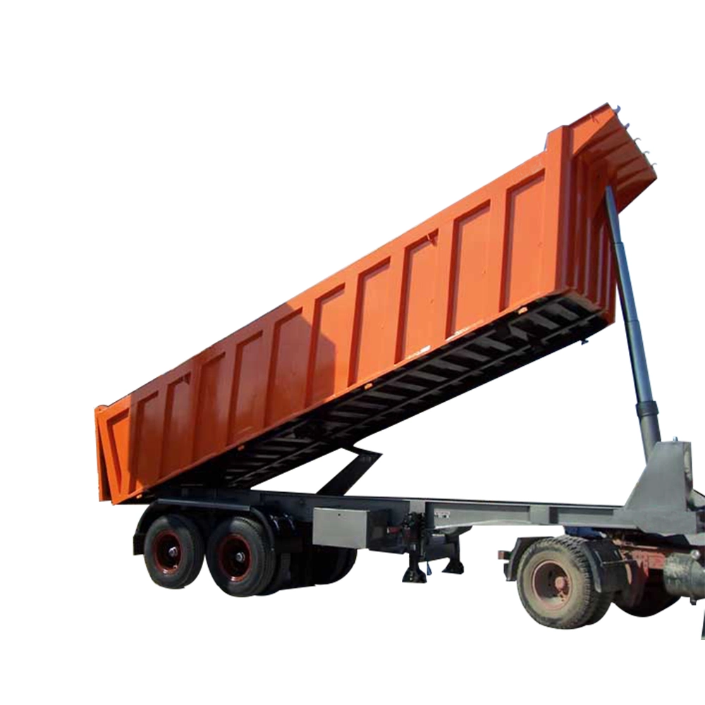 Factory Price 50 Cbm Hydraulic Cylinder 3 4 Axle 60 Ton Tipper Trailer Tandem Dumper Trailer for Sale