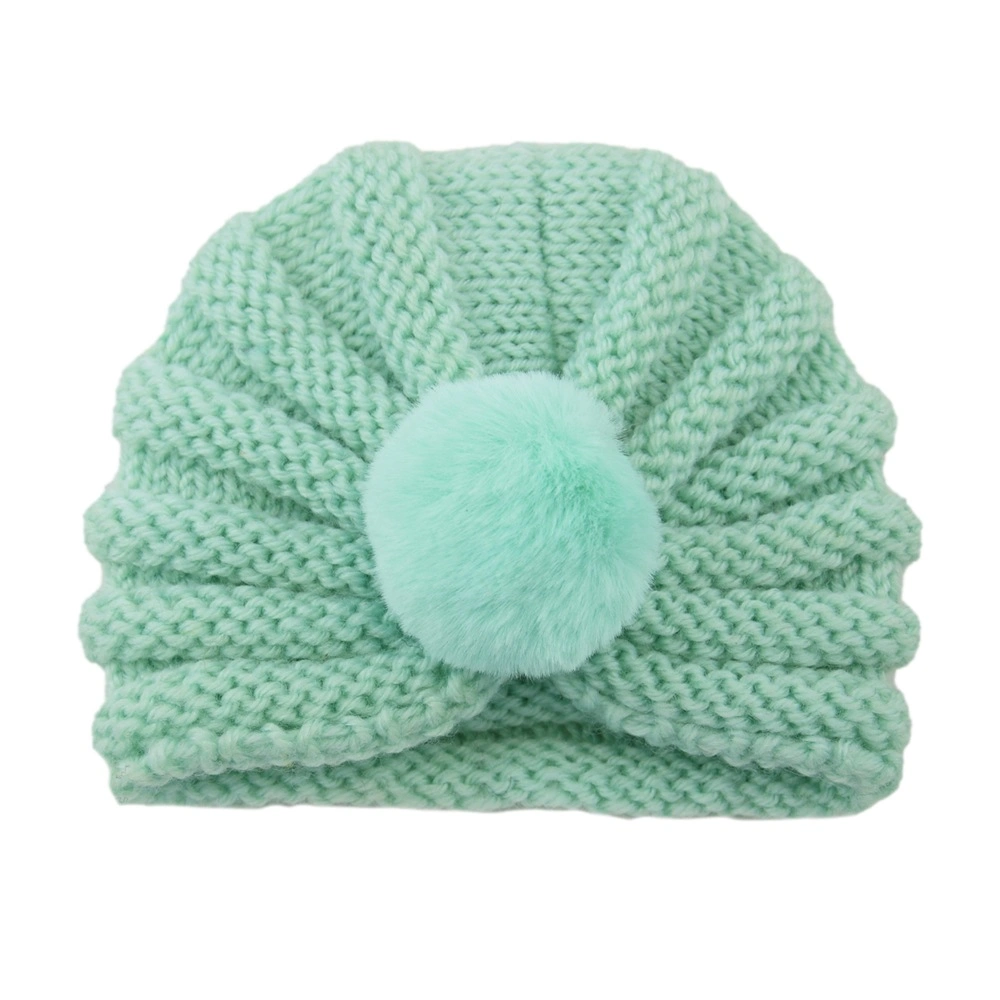 Amazon Hot Sale Fashion POM POM Winter Warm Cotton Knitted Beanie Kids Hat