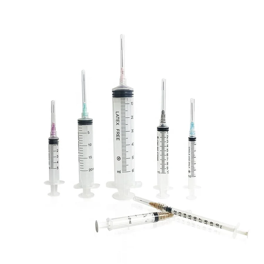 High Quality 1ml 3ml 5ml 10ml 20ml 60ml Luer Lock or Luer Slip Medical Disposable Syringe