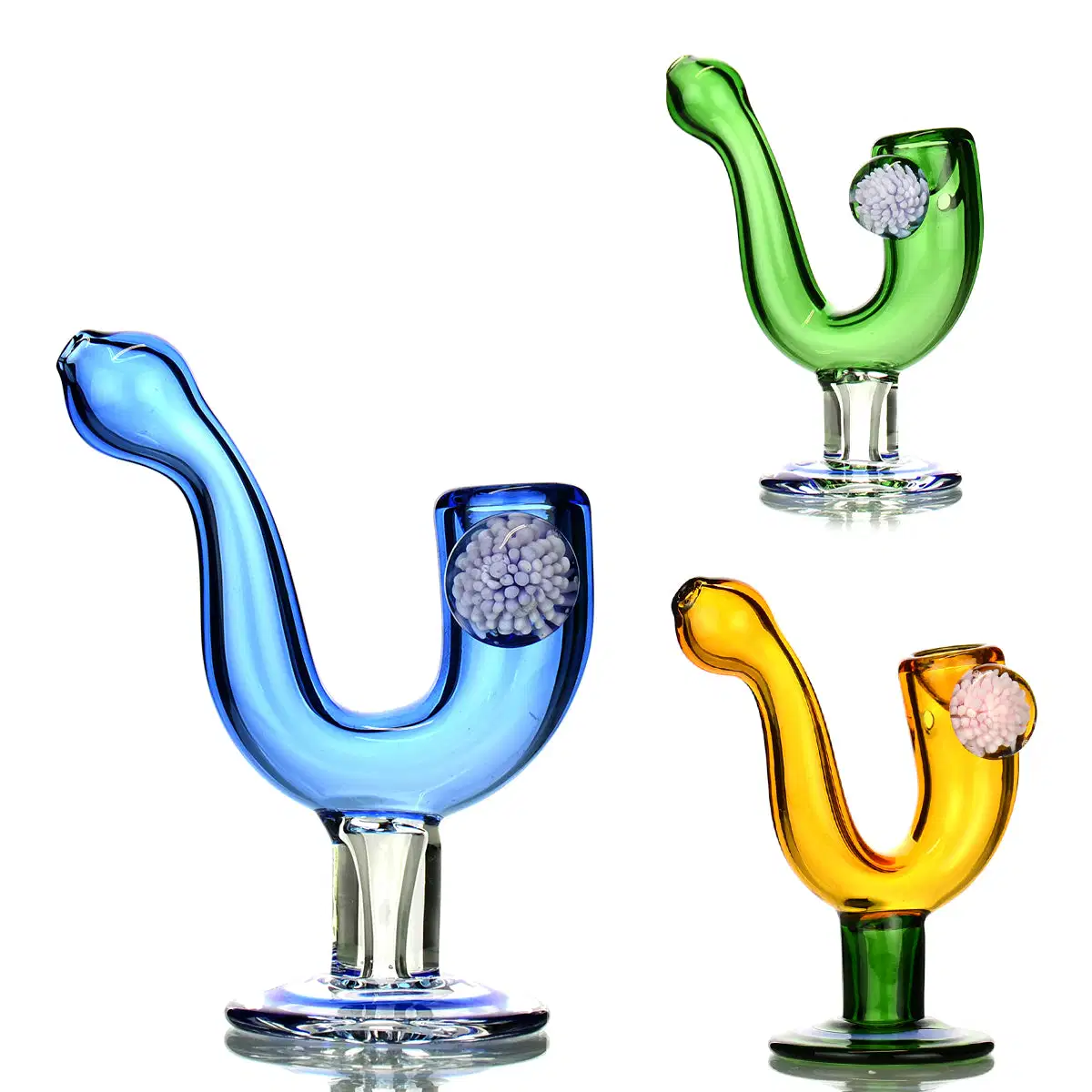 Glass Skull Decorative Craft Bowl Water Pipes with Colorful Color Smoking Accessories