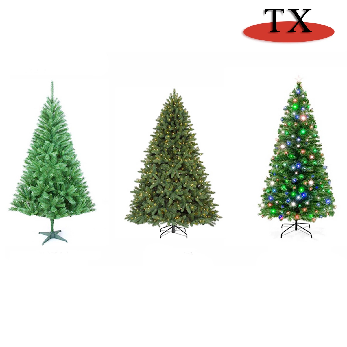 2m-5m Green PE PVC Hinged Christmas Tree Decoration with Snow Home Decoration Christmas Gift