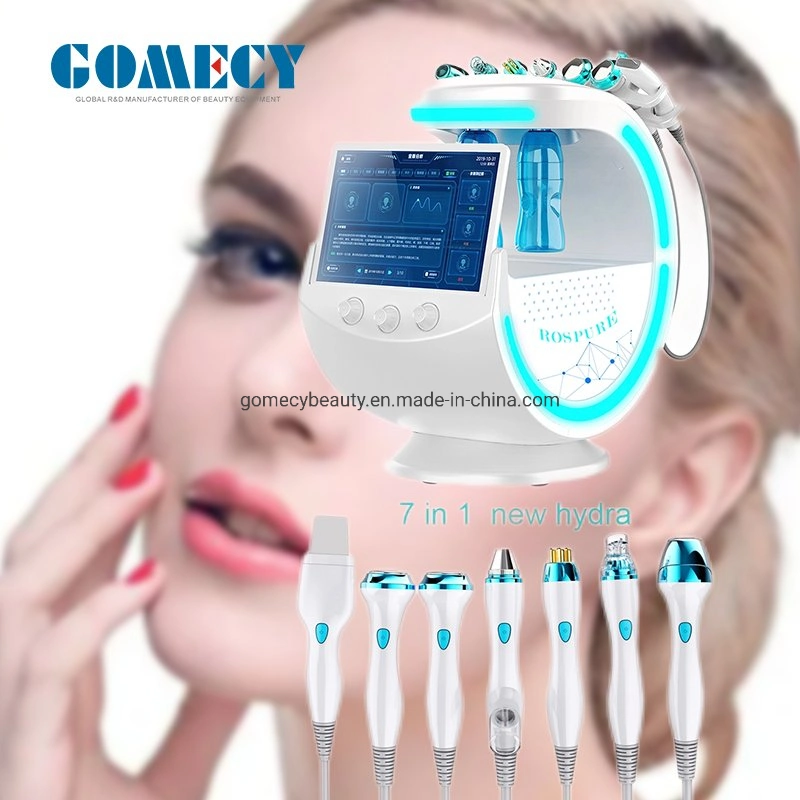 سعر المصنع 7 في 1 أزرق ثلج ذكي زائد هيدرا الأكسجين آلة الوجه تنظيف الوجه تجميل تحليل البشرة