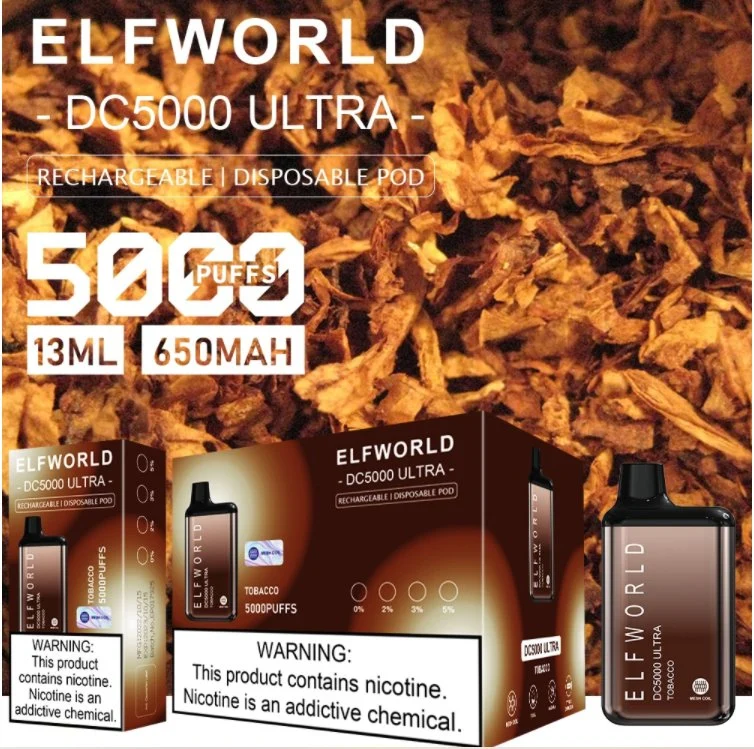 Hot Sale Latest Flavors Original Authentic Elfworld DC5000 Disposable E Cigarette Vs Elf Bc5000 Puffs