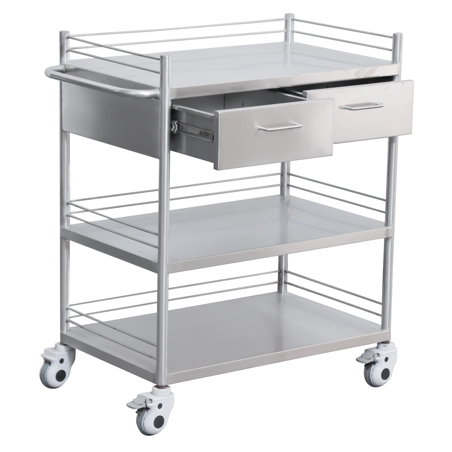 Medical One Drawer Stainless Steel Trolley Veterinary Surgical Instrument Trolley Cart