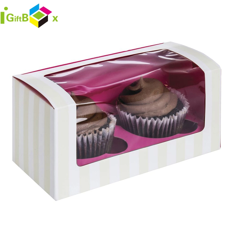 Cupcake Display Paper Packaging with Clear Window Packaging Boxes for Cake