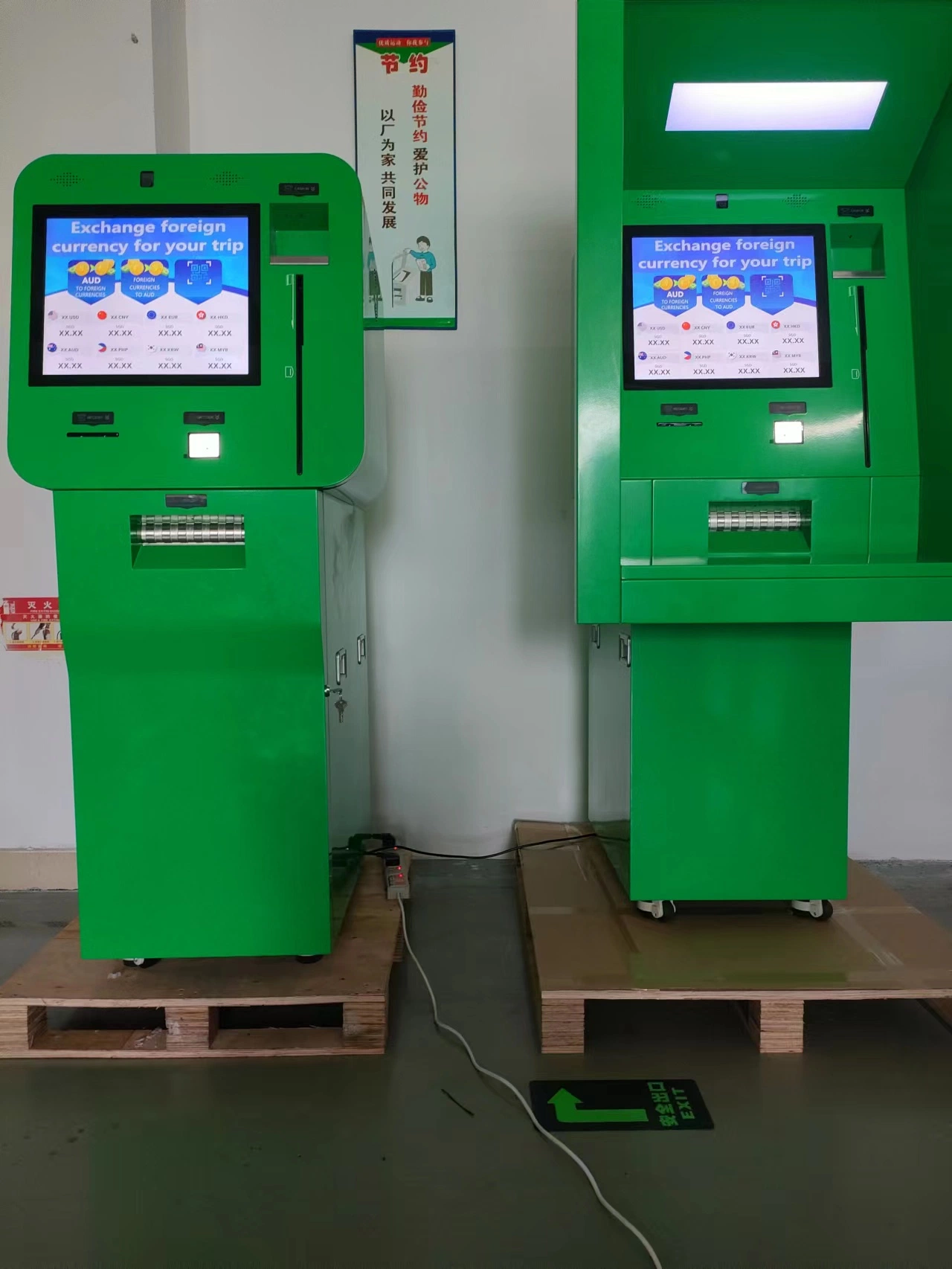 Autoservicio de pagos Kiosk máquina de depósito de efectivo Cajero automático Kiosk Moneda Cambiar máquina con servicio de llave de mano