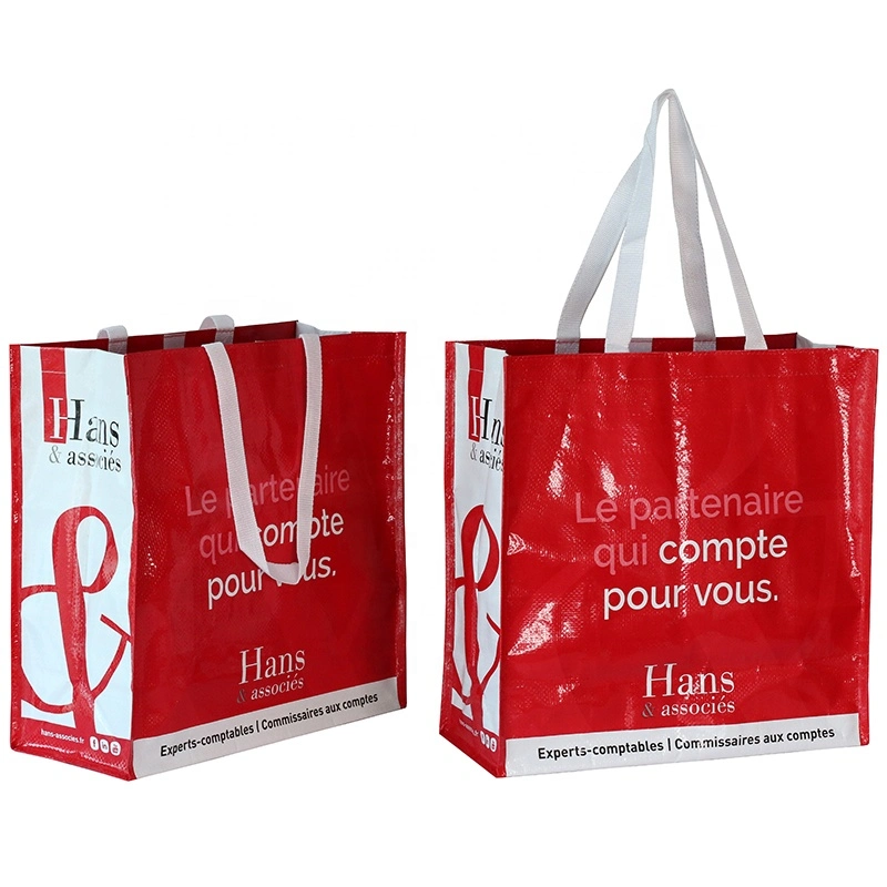 France Market Double Sides Printing Promotion Recycled PP Woven Shopping Bag Eco Friendly