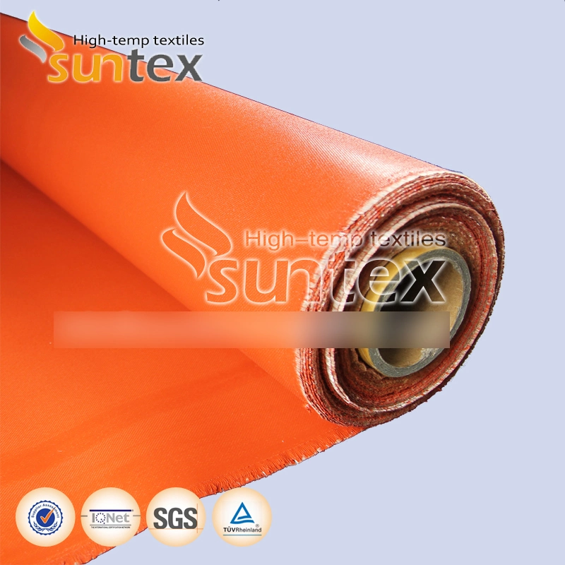 0.8mm Silica Cloth Coated with Red Silicone for Fire Curtain Barrier E 180