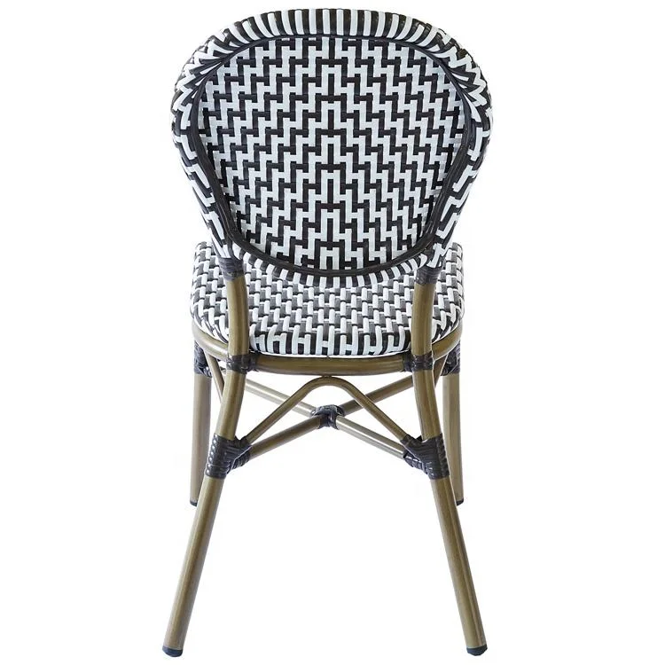 Garden Aluminium Bistro Chair Paris Rattan Patio Wicker Chairs Garden Outdoor Furniture