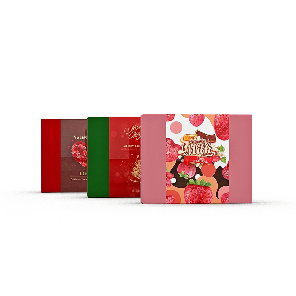 Custom Chocolate Food Packaging Box for Valentine's Christmas Gift Box with Separation Cardboard Art Paper Chocolate Box