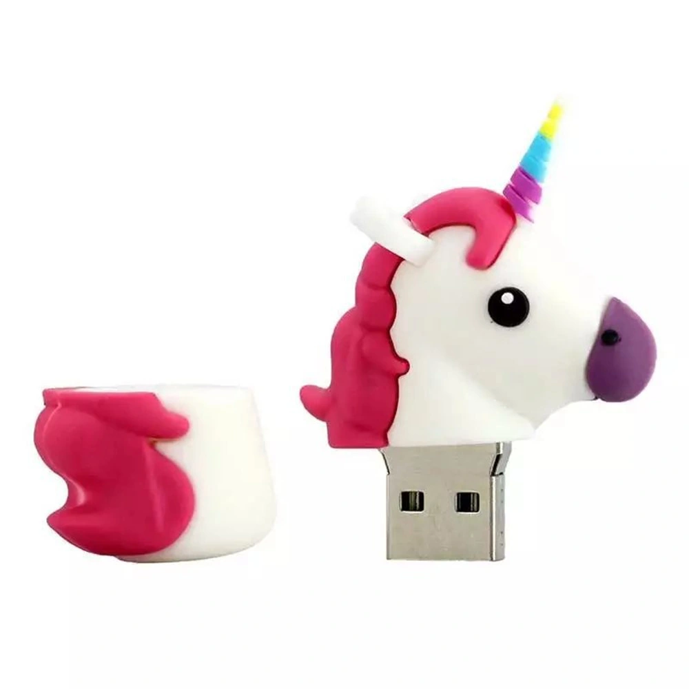 Горячая продажа ПВХ Кут Cartoon Unicorn USB флэш-диск