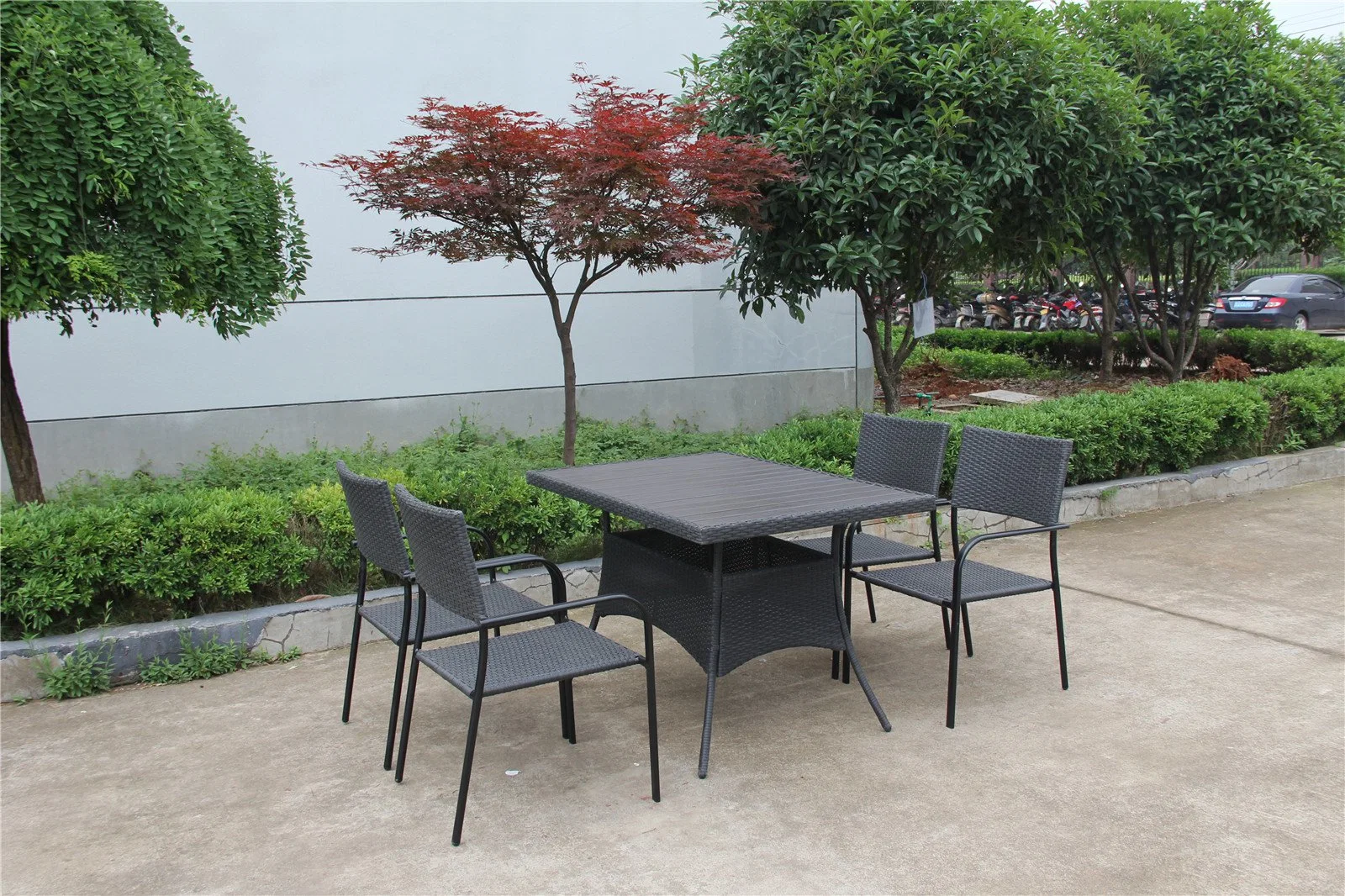 Muebles de comedor al aire libre mimbre silla comedor conjunto de mesa