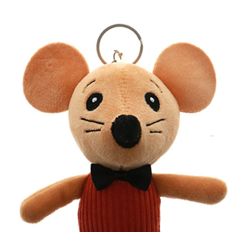 Color Customized 15cm Lovely Soft Stuffed Animal Pendant Plush Keychain Mouse