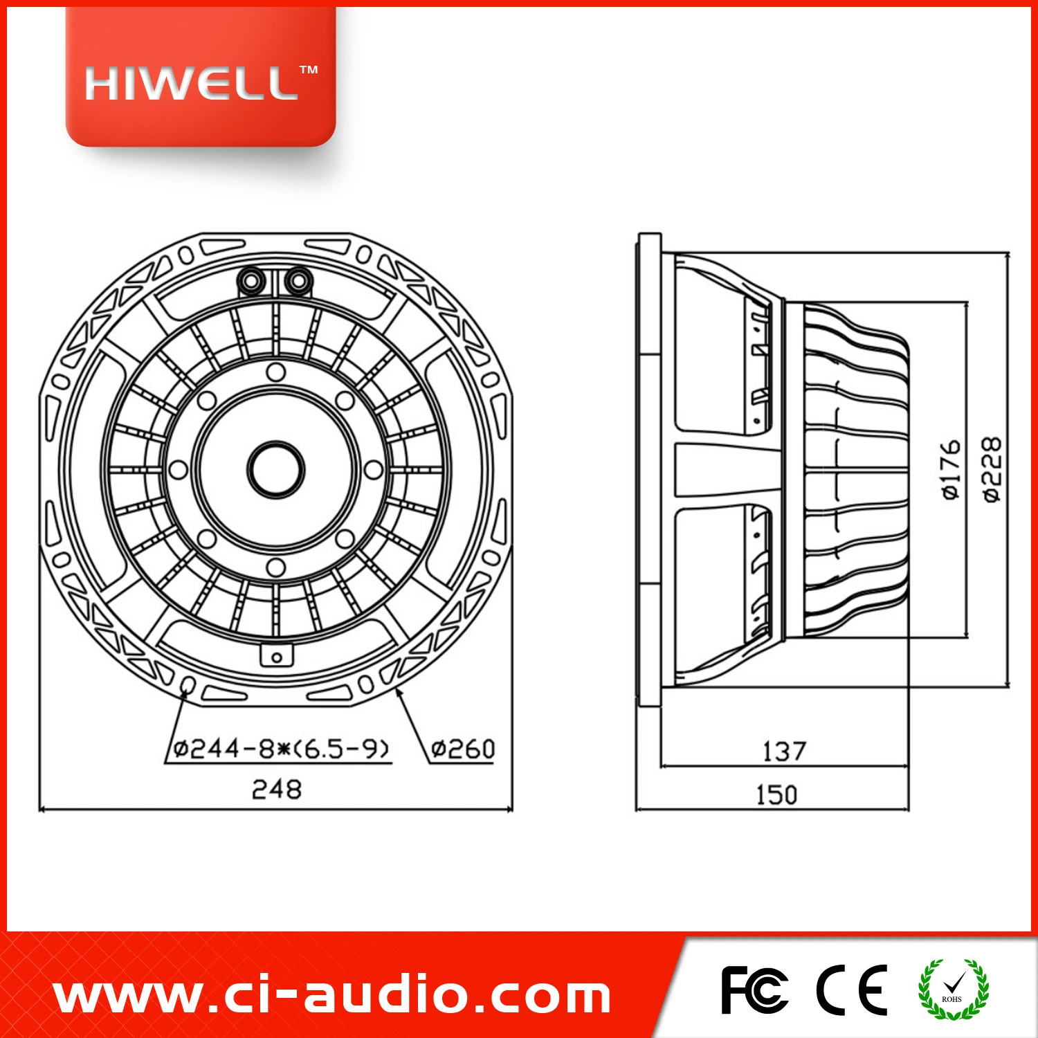 Professional 10 Altavoces de neodimio de '' altavoz vertical de 1200 vatios.