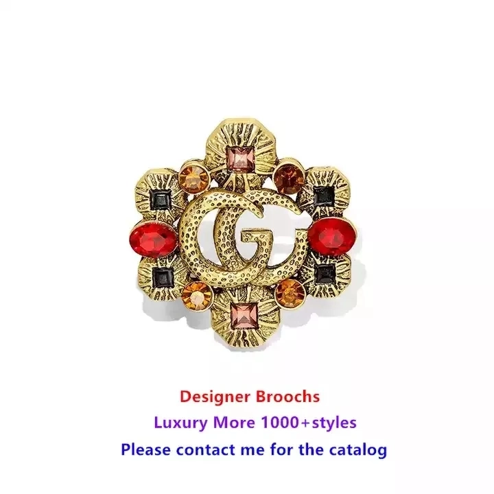 Fashion Fine Cc Designer Custom Jewelry Brooches and Pins Metal Luxury Brand Logo Women