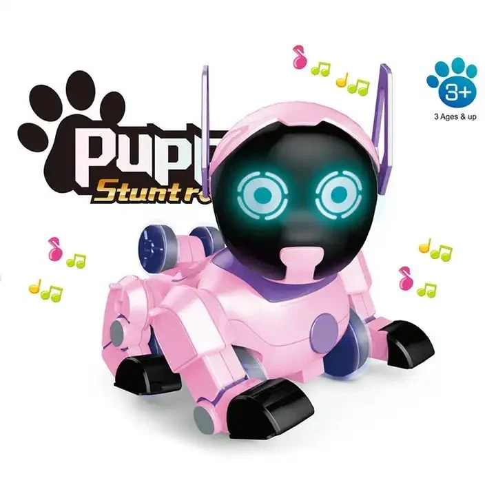 RC Robot Dog 360 درجة Flip Watch Control Robot Dog with التحكم في ألعاب الضوء والموسيقى