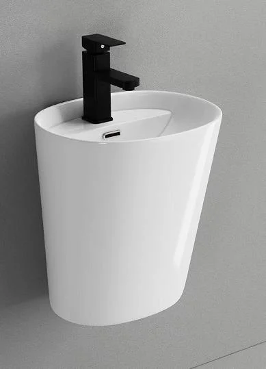 Chaozhou Modern White Ceramic Lavatory Top Single Wall Hung Basin