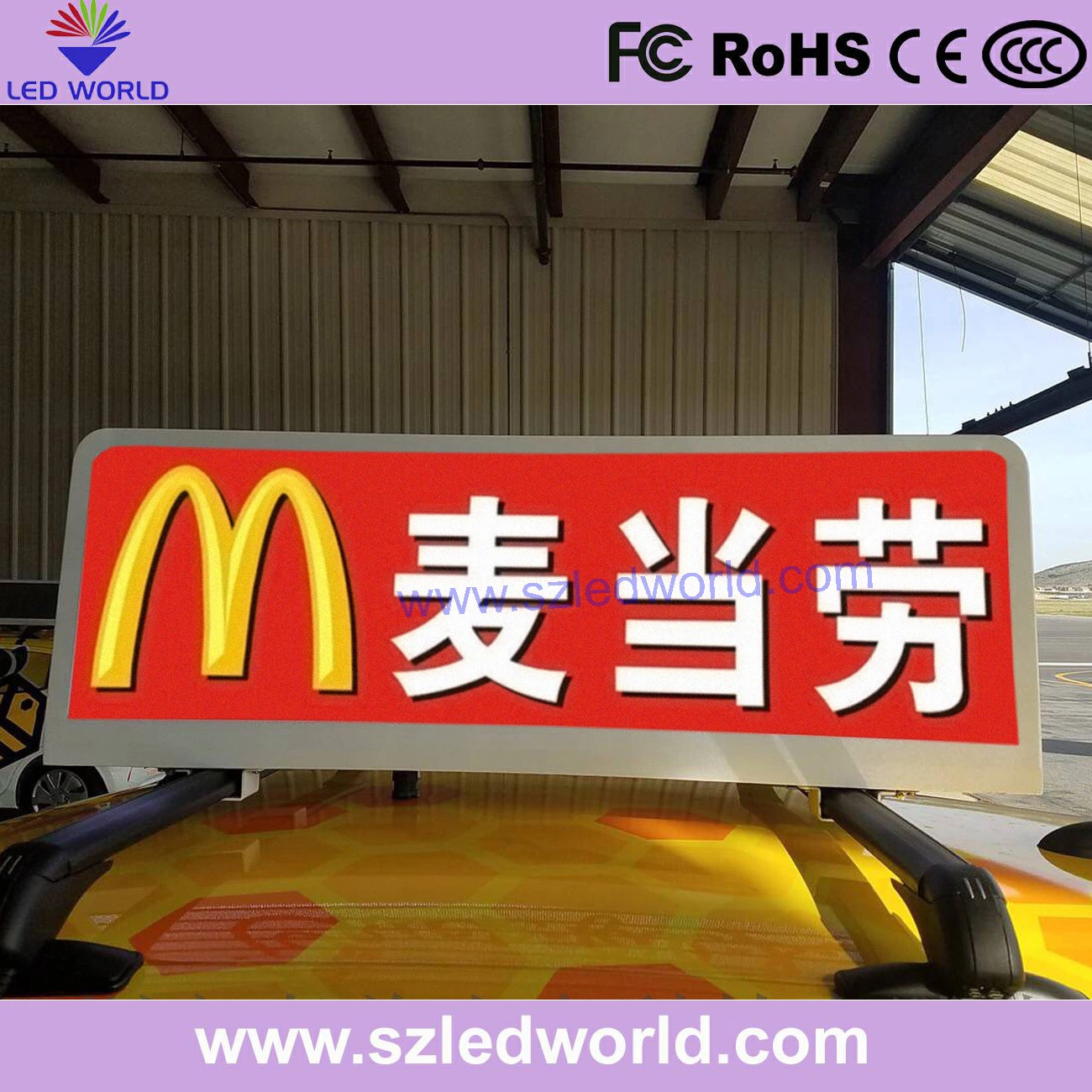 Taxi Top LED Display for Video Advertising P3, P3.33, P4, P5 Car LED