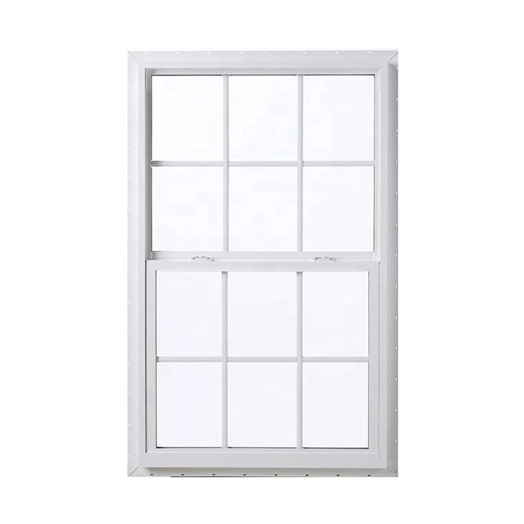 CE Certification Heat Insulated Waterproof PVC/Vinyl Single Hung Windows for Office Building