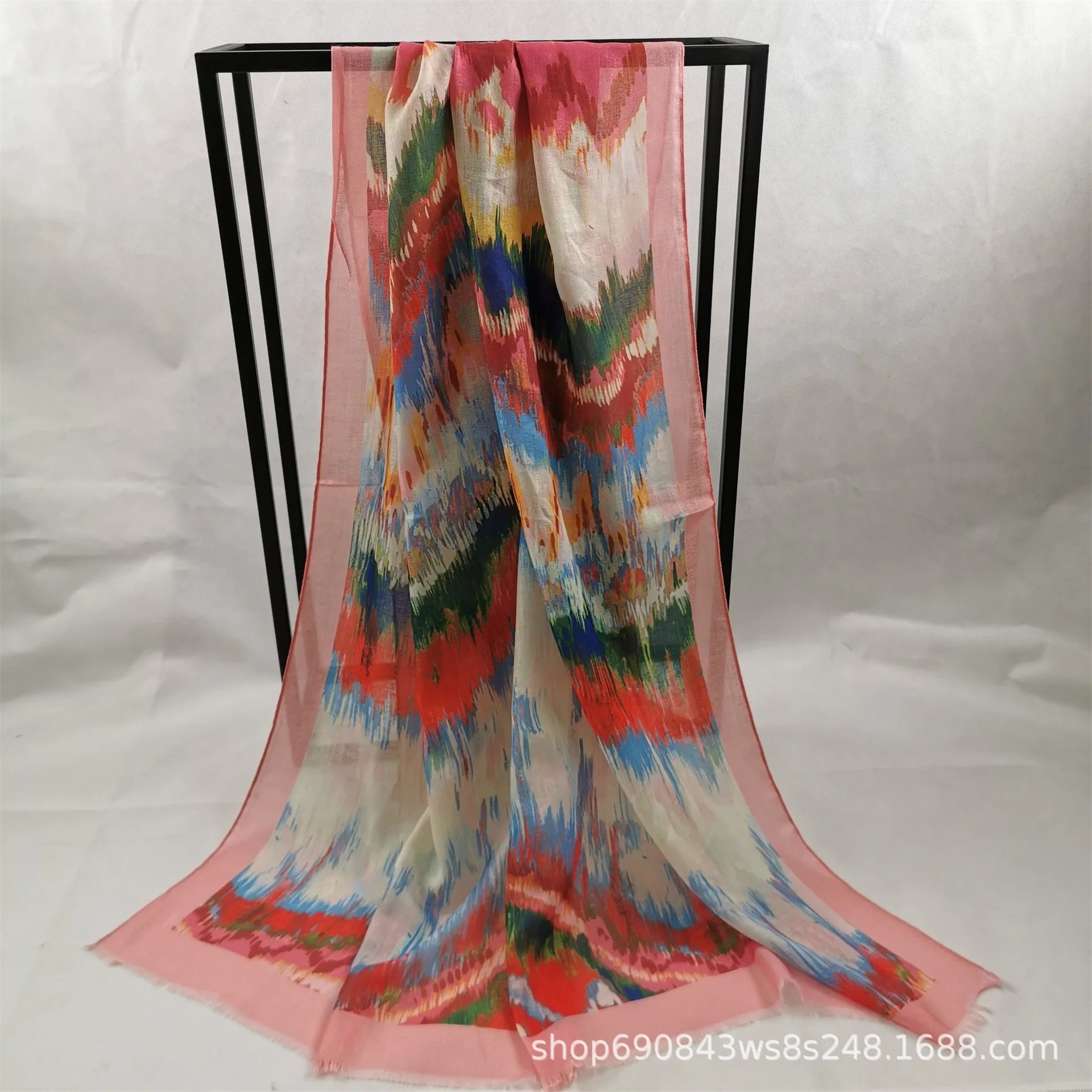 Wholesale/Supplier Print Pattern Lady Women Large Long Satin Silk Scarf