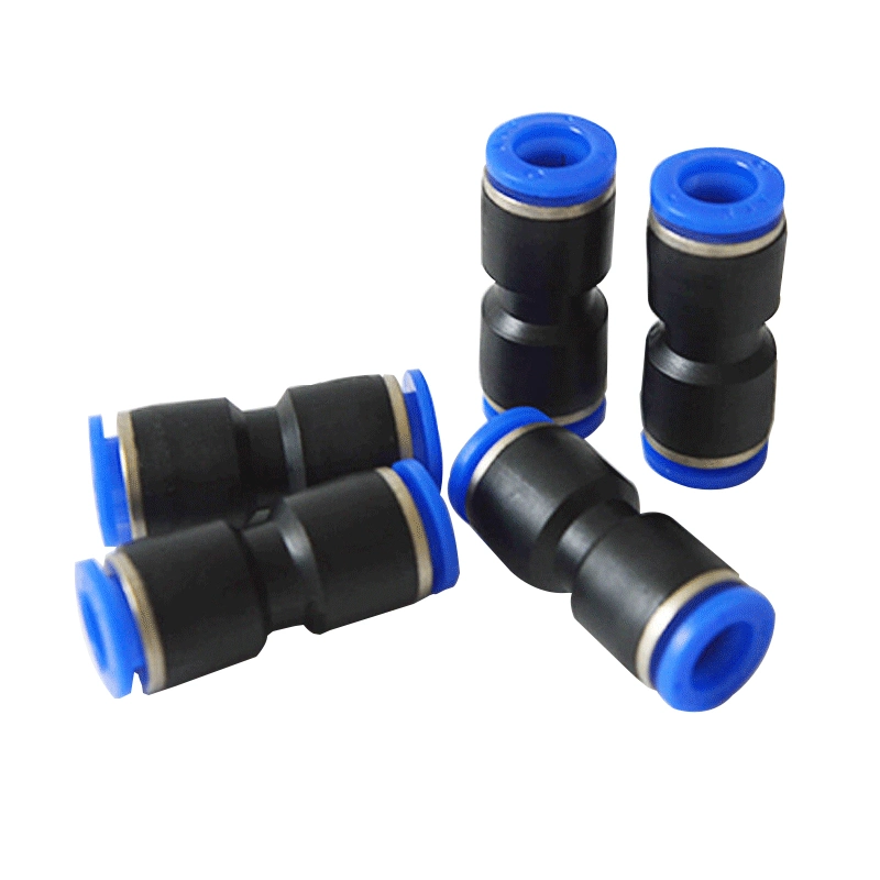 PU Series Straight 2 Way Plastic Pneumatic Fittings Quick Coupling Fitting Tube-to-Tube Push in Fitting