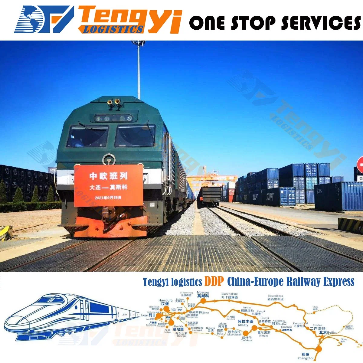 Shipping Cargo Agent DDP Europe Railwayfrom China Shenzhen Guangzhou to Germany Italy Poland UK Railway Express