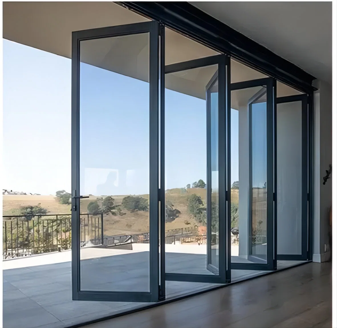 Алюминиевые Двери алюминиевые Bifold патио складной стеклянные двери Outswing Энергоэффективные Bifold двери