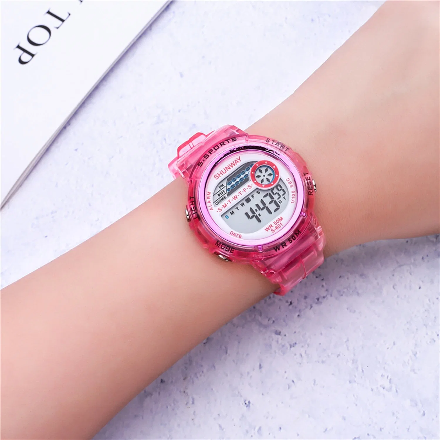 Reloj digital Mujer Reloj Lady Watch niños Reloj Luz LED Ver 5 ATM Waterproof Watch Sport Watch Reloj muñeca analógico Reloj digital