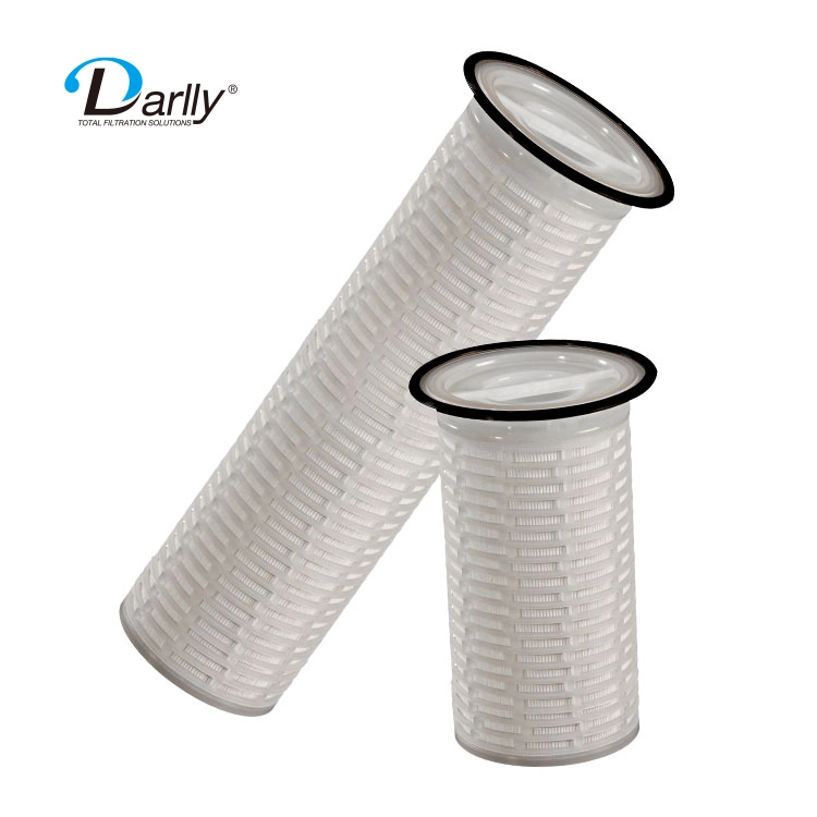 Darlly 1micron High Flow Cartridge Filters PP Micro Pleated Water Filter Cartridge Filter Bag Replacement Suitable for Size 1 / Size 2