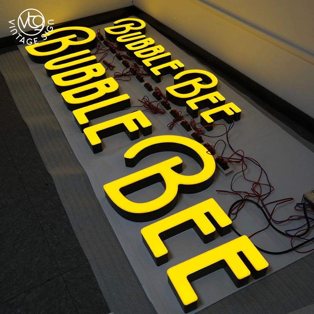 Luz LED 3D de metal Metal letras signo personalizada letreros electrónicos