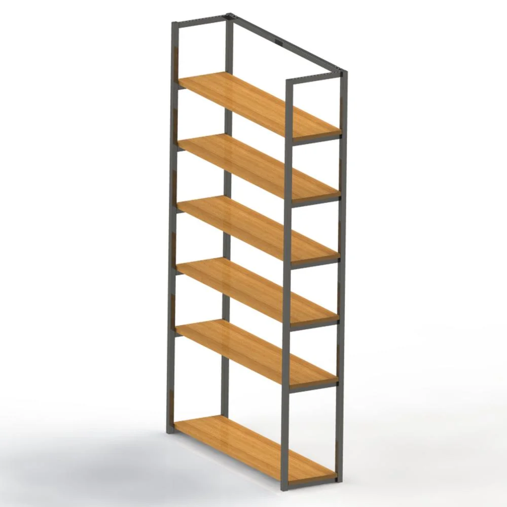 Mehrschichtige Funktion Holzregal Metallrahmen Lagerung Display Rack Möbel