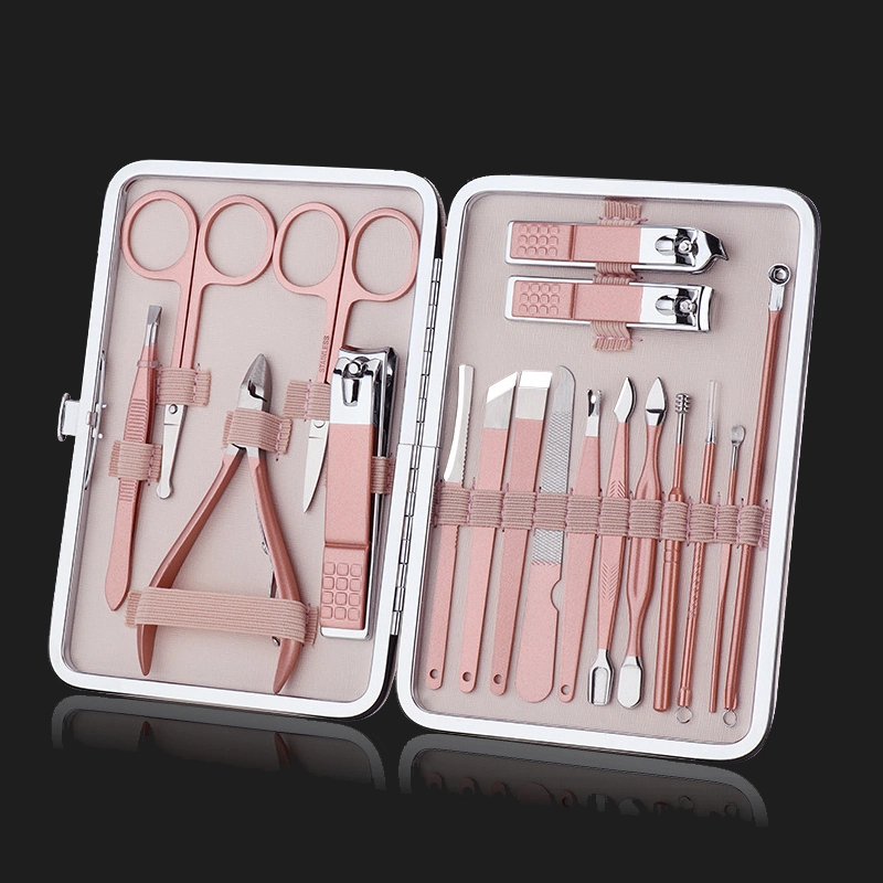 Os kits de ferramenta de unhas Nail Clippers Definir o aço inoxidável Manicure Pedicure Definido