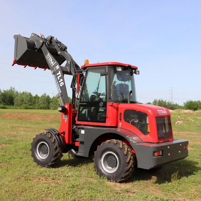 Chinese Titan 1.6ton 4wd diesel wheel loader with changeable  accessories