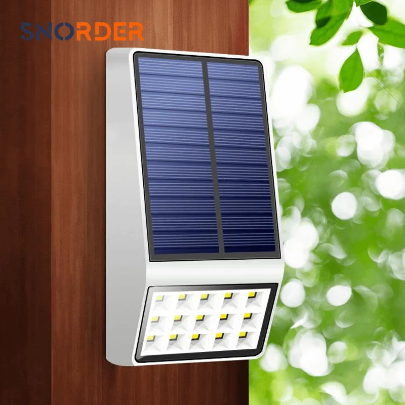 Always Bright Style ABS Material Black Solar Decorative Wall Lamp Polysilicon Solar Panel IP65 Waterproof Outdoor Lighting