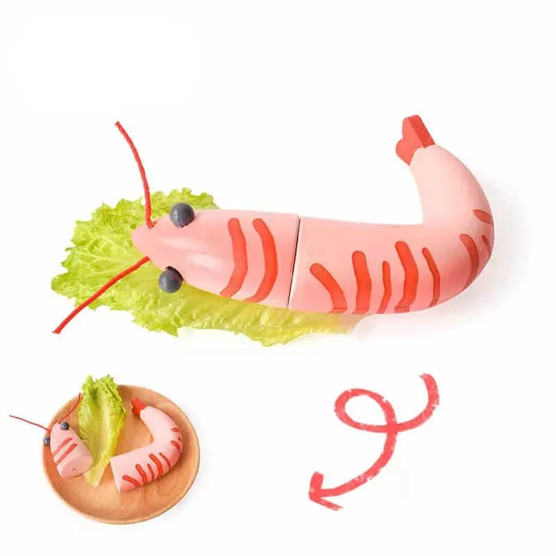 Wooden Play Food Cutting Meat Set Cutting Fish Set Fish & Meat Set