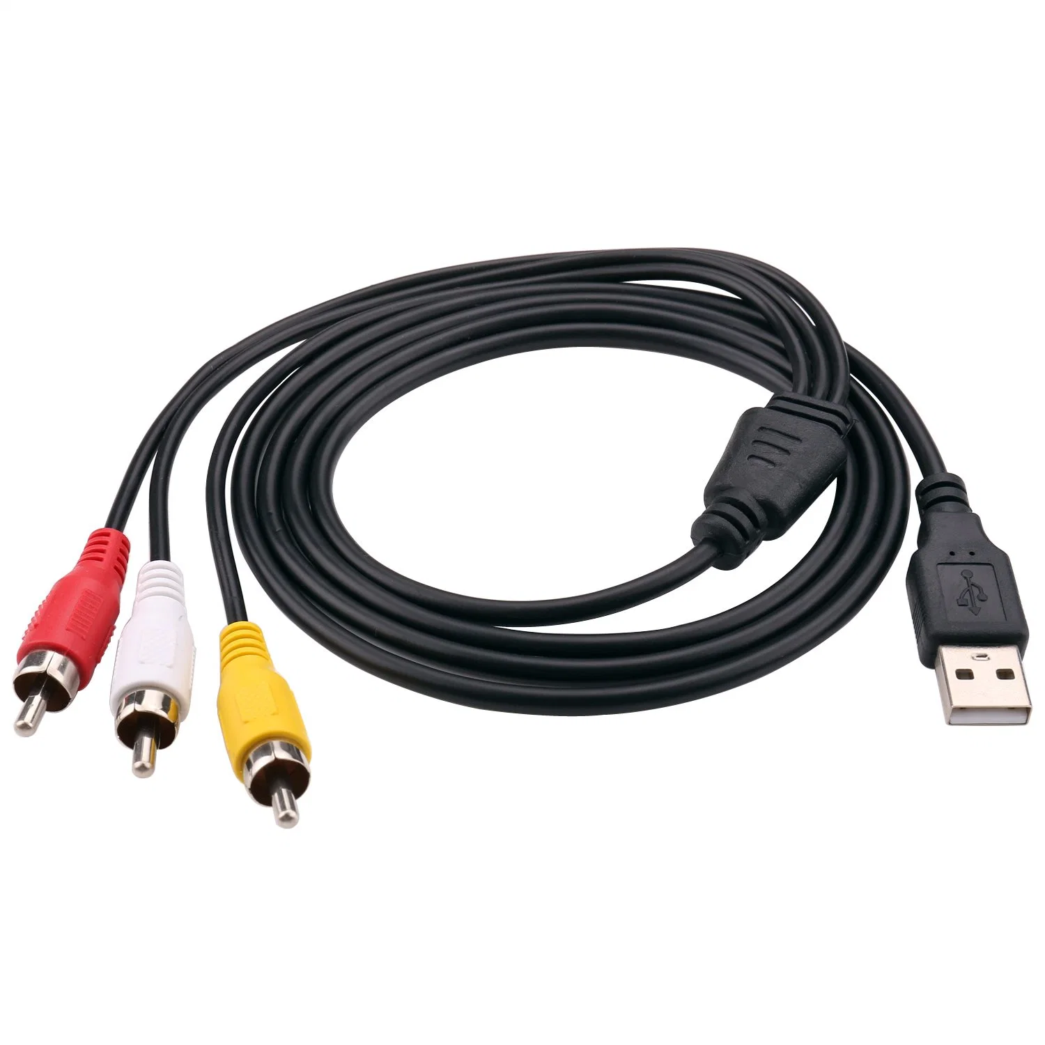 USB 2.0 ذكر إلى RCA ذكر، كبل صوت كبل بيانات USB محول فيديو AV/V محول كاميرا فيديو كاميرا فيديو كاميرا فيديو كاميرا فيديو كاميرا فيديو صوت مقسّم بطاقة محول تلفزيون/Mac/كمبيوتر، 1 قدم