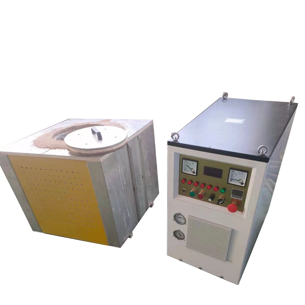 New IGBT Medium Frequency Induction Smelting Furnace Equipment Systems to Fast Melting Iron, Steel, Stainless Steel of 50kg Furnace