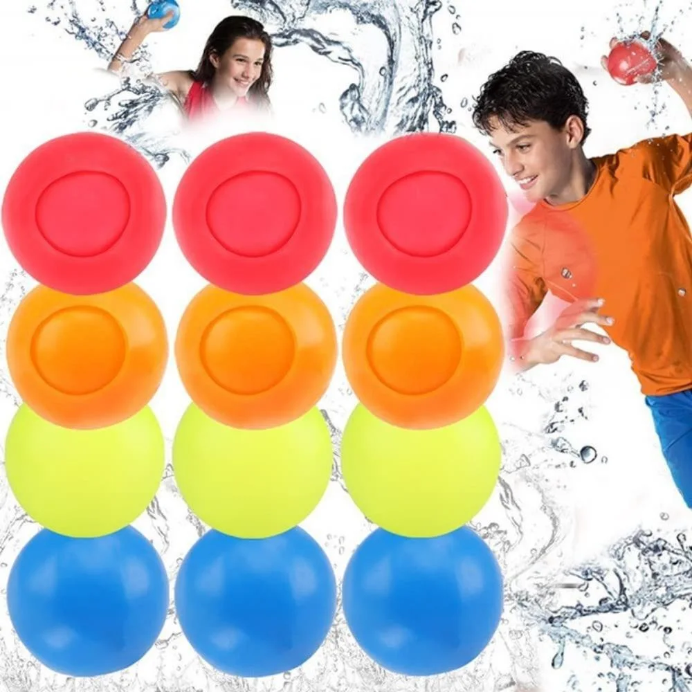 12 Pieces Water Balloons Reusable Self-Sealing Quick Filling Water No Tangles Battle Garden and Beach Toys Summer Pool Party Wyz22010