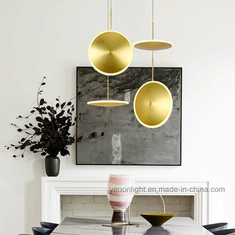 UFO LED Pendant Lamp Golden LED Designer Metal Flying Saucer Chandelier