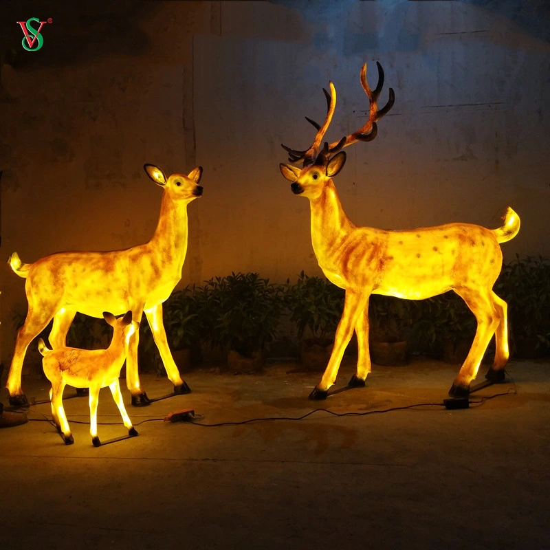 LED de resina de fibra de Veados Embarcações Animal para decoração de ambiente