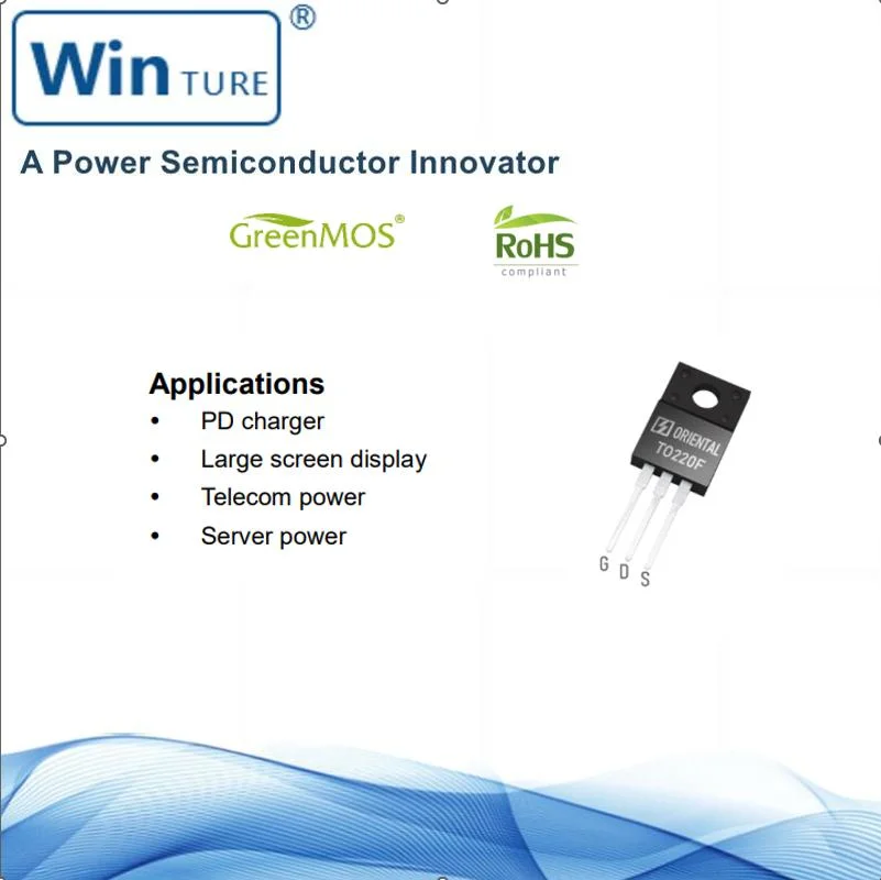 Serverstrom RoHS 1/3 Kosten für Galliumnitrid (GaN) Gerät im Hochfrequenzbetrieb Super Si Oss65r340FF To220f MOSFET