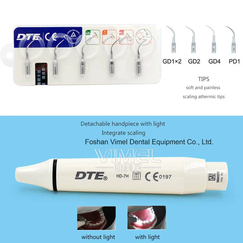 El carpintero de ultrasonidos integrados Dte escalador piezo-V2 por unidad dental