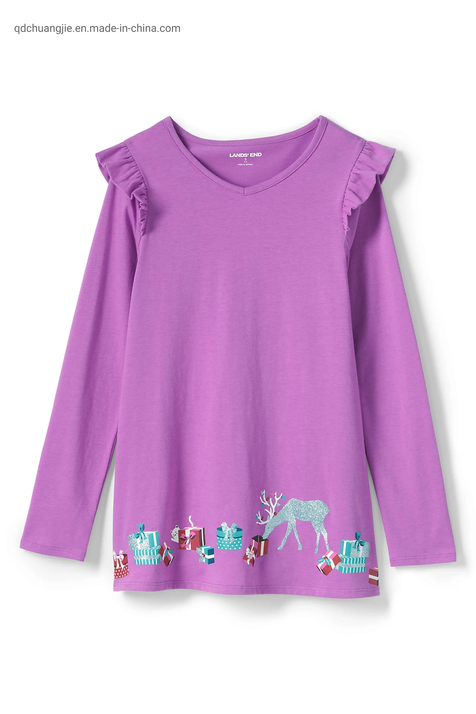 Les enfants Vêtements jersey de coton de la jeunesse de la dentelle le manchon d'impression de l'écran vide Rose à manches longues col rond monter Garçons Filles adolescent ordinaire Kids Tshirt occasionnel