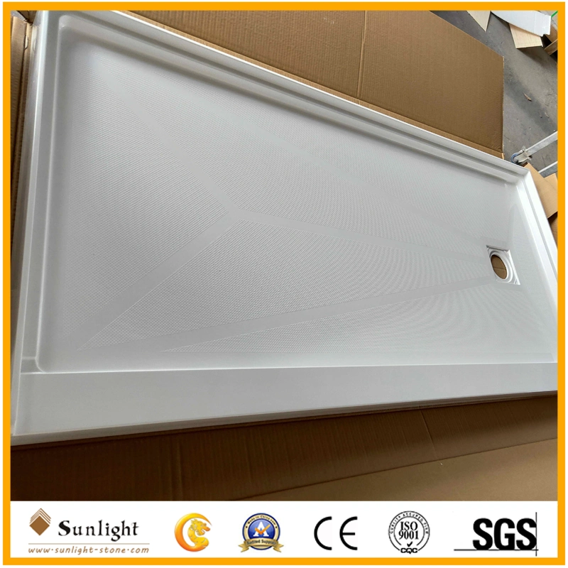 Customize Solid Surface Non-Slip Cultured Marble/SMC Shower Panel SMC Shower Pan/Shower Base/Shower Tray for Hotel Bathroom