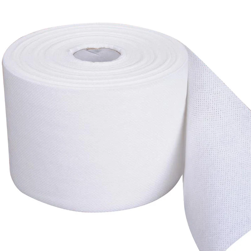 China Factory Viscose/Polyester Spunlace Nonwoven Fabric Rolls for Cleaning Wipe