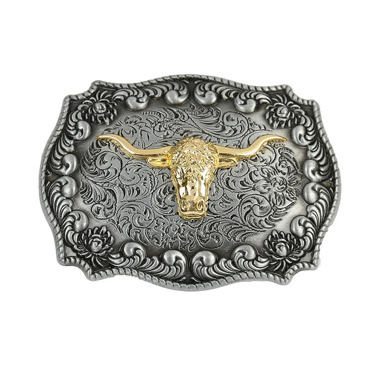 Western Glide Belt Buckle Alloy Slider Adjuster Shoulder Zinc Alloy Strap Buckles Silver Gold Bull Horn Belt Buckle