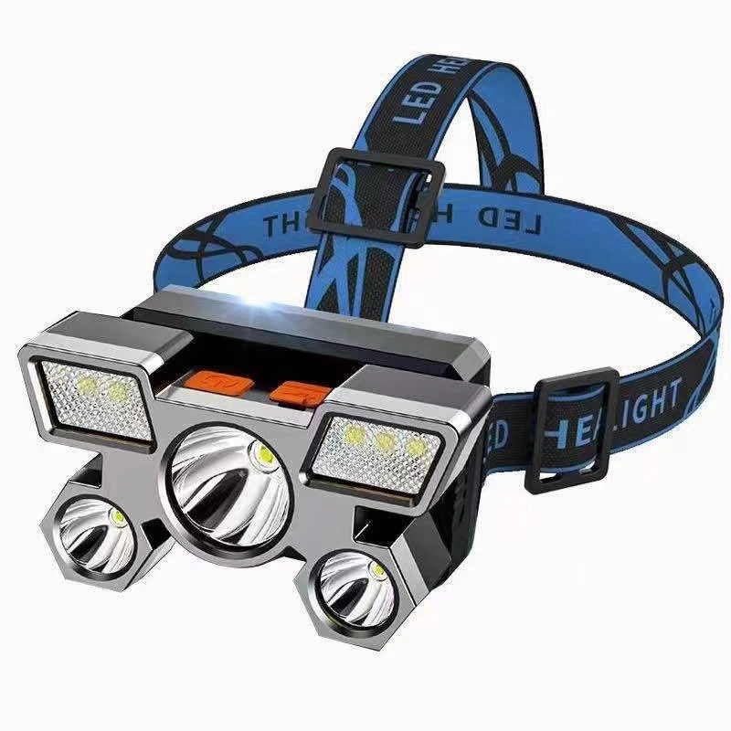 90 Degree Adjustment Night Fishing LED Headlamp 1200mAh Rechargeable Hunting Headlight for Riding Camping