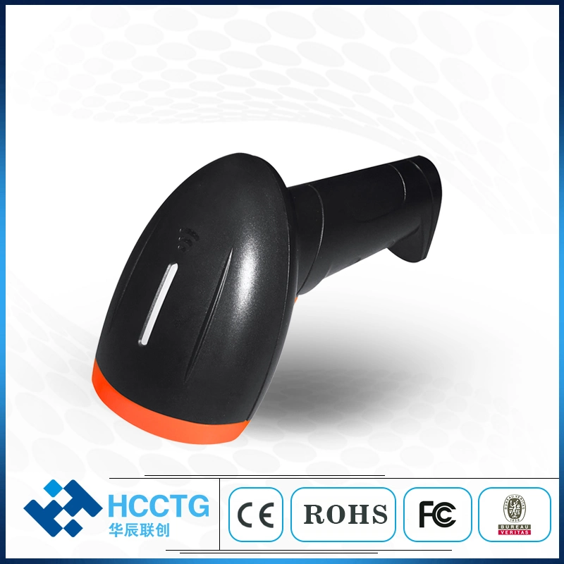 ماسحة ضوئية طويلة المدى تعمل برمز QR تم صنعت في الصين قارئ QR المخزون 2D Wireless Barcode Scanner HS-6603